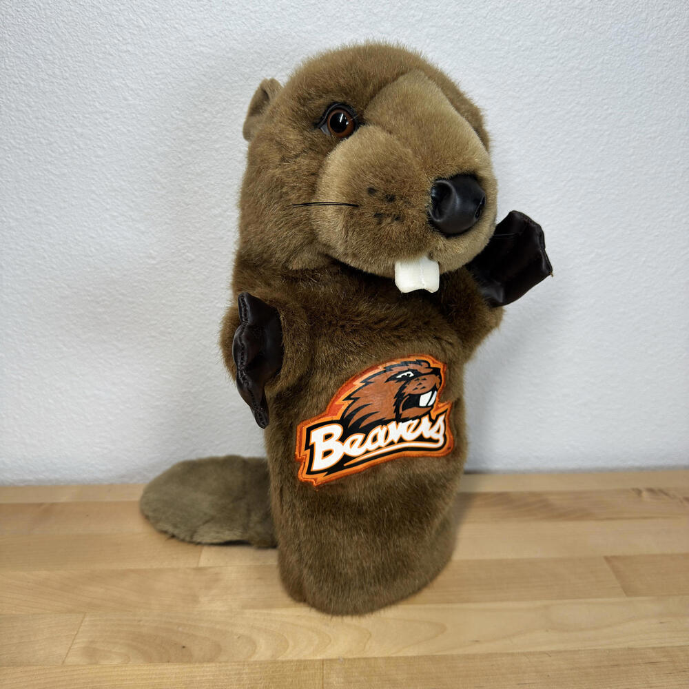 Vintage Oregon State Beavers OSU‎ Beaver Golf Club Head Cover Hand Puppet RARE
